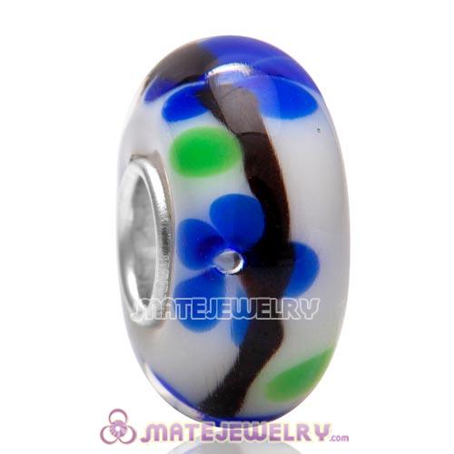 High Class European 925 Silver Core Flower Style Glass Beads for Jewelry