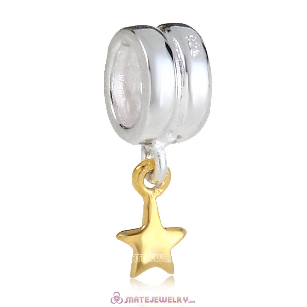 European dangle beads with gold star