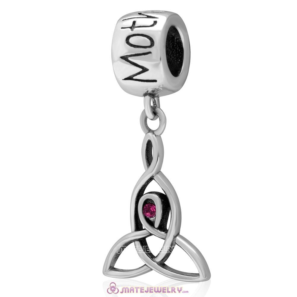 Motherhood Dangle Charm 925 Sterling Silver with Rose Australian Crystals 