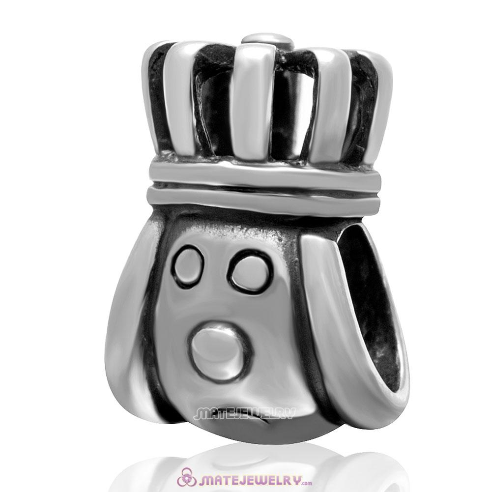 The King Head Charm Bead in 925 Sterling Silver  