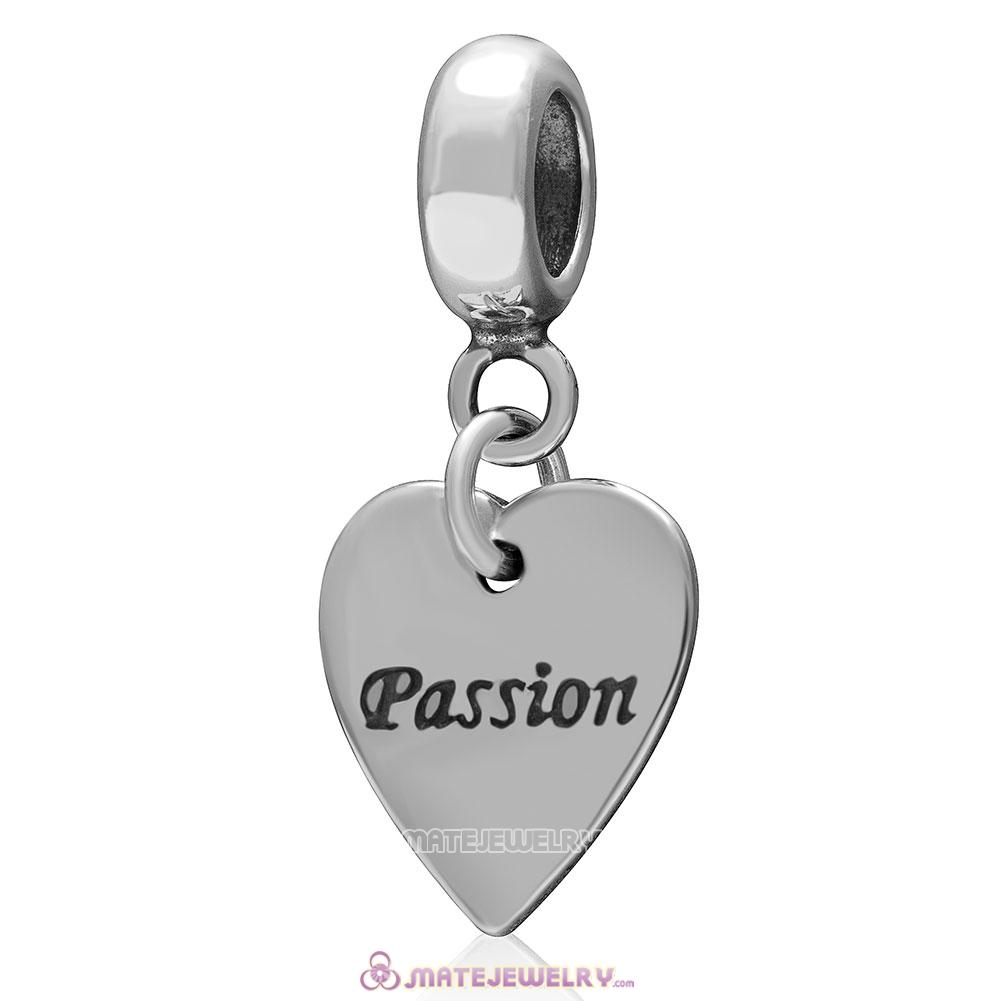 Passion Heart Charm 925 Sterling Silver Pendant 