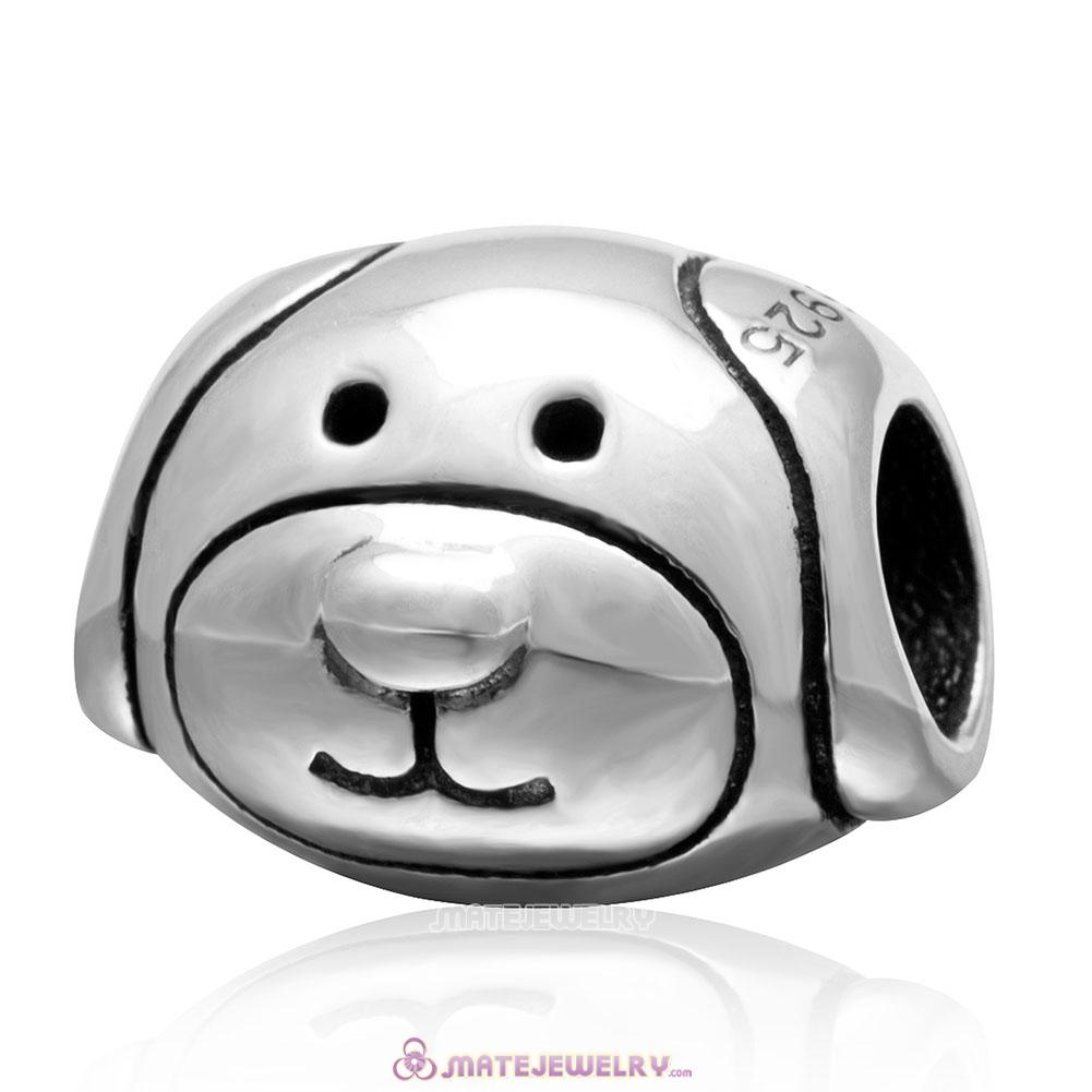 Devoted Dog Charm 925 Sterling Silver Bead 