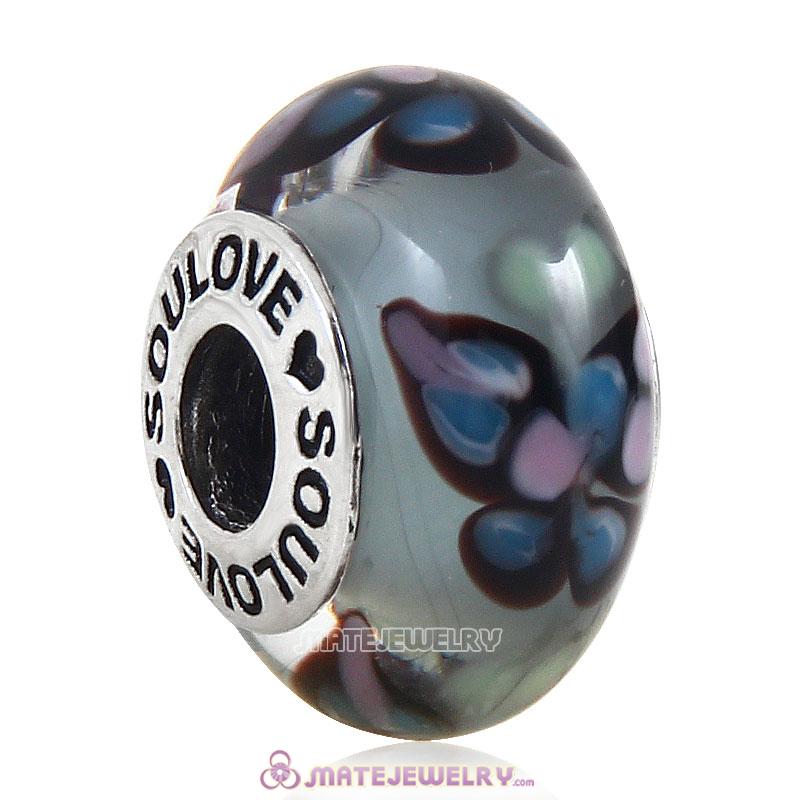 High Grade Butterfly SOULOVE Glass Beads 925 Silver Core with Screw Thread