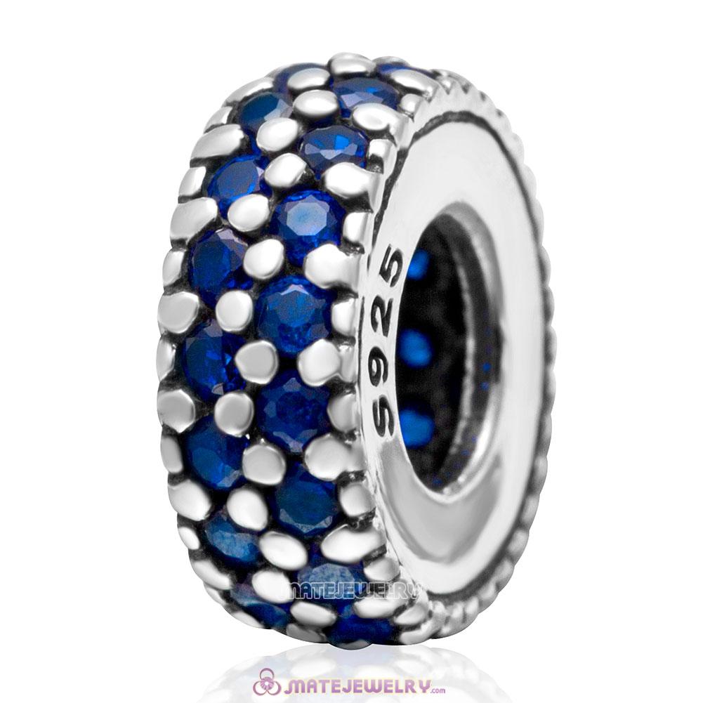 Inspiration Within with Sapphire CZ Spacer Bead 925 Sterling Silver 