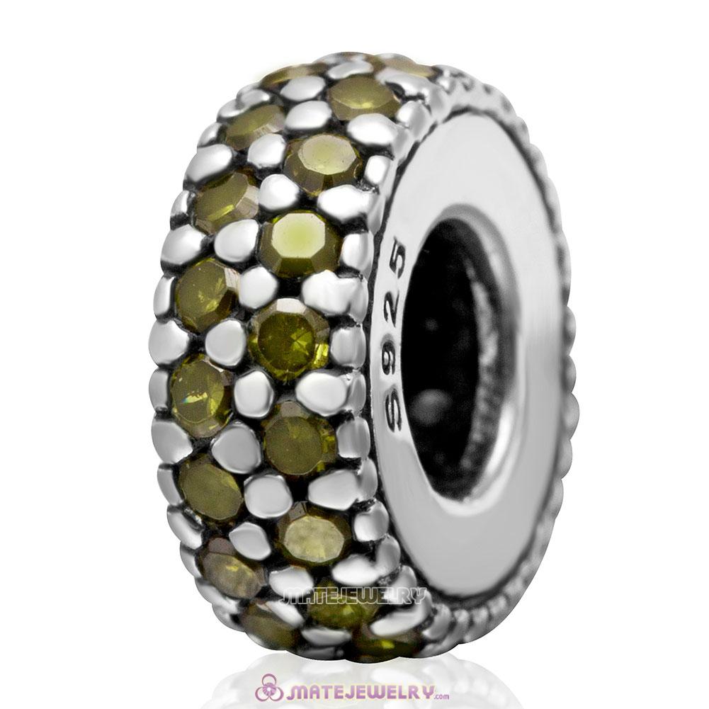 Inspiration Within with Olivine CZ Spacer Bead 925 Sterling Silver 