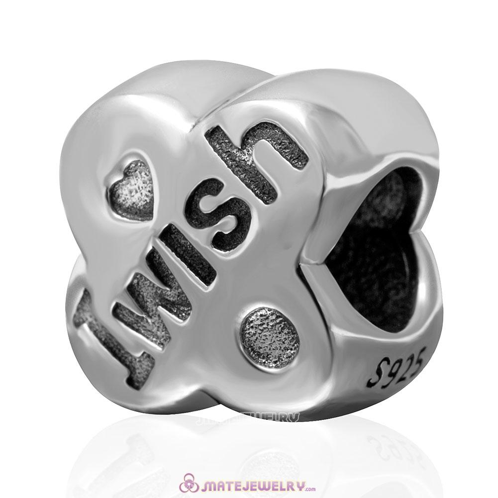 I Wish Lucky Charm 925 Sterling Silver Antique Bead 