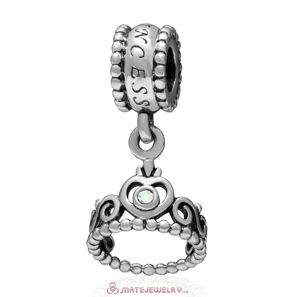 European Sterling My Princess Dangle With Crystal AB Austrian Crystal
