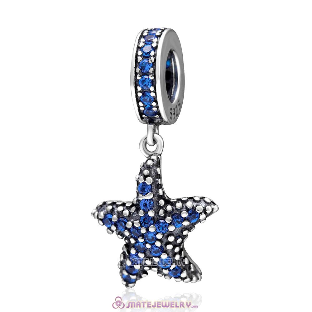 Blue Starfish Charms Blue CZ