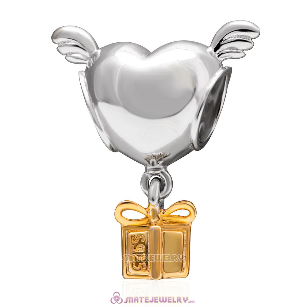 Heart with Wings with Gold Box Charm
