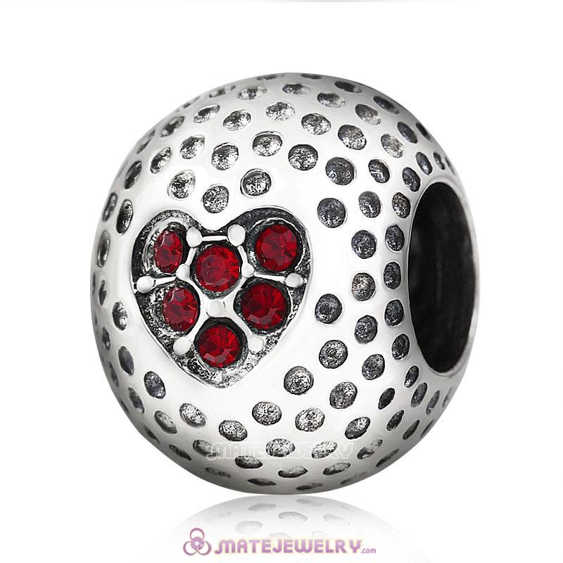 Siam Crystal Golf Ball Charm Beads
