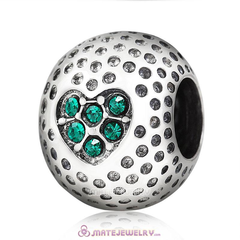 Emerald Crystal Golf Ball Charm Beads
