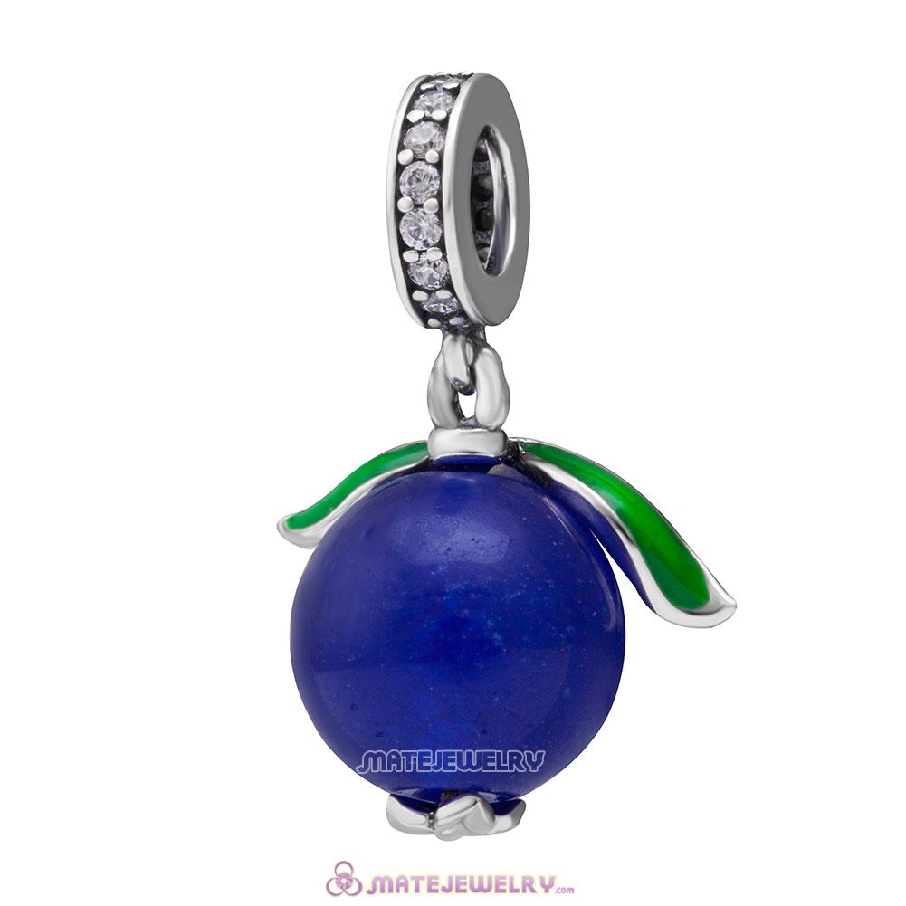 Blueberry Fruit Charms Beads with Blue Agate