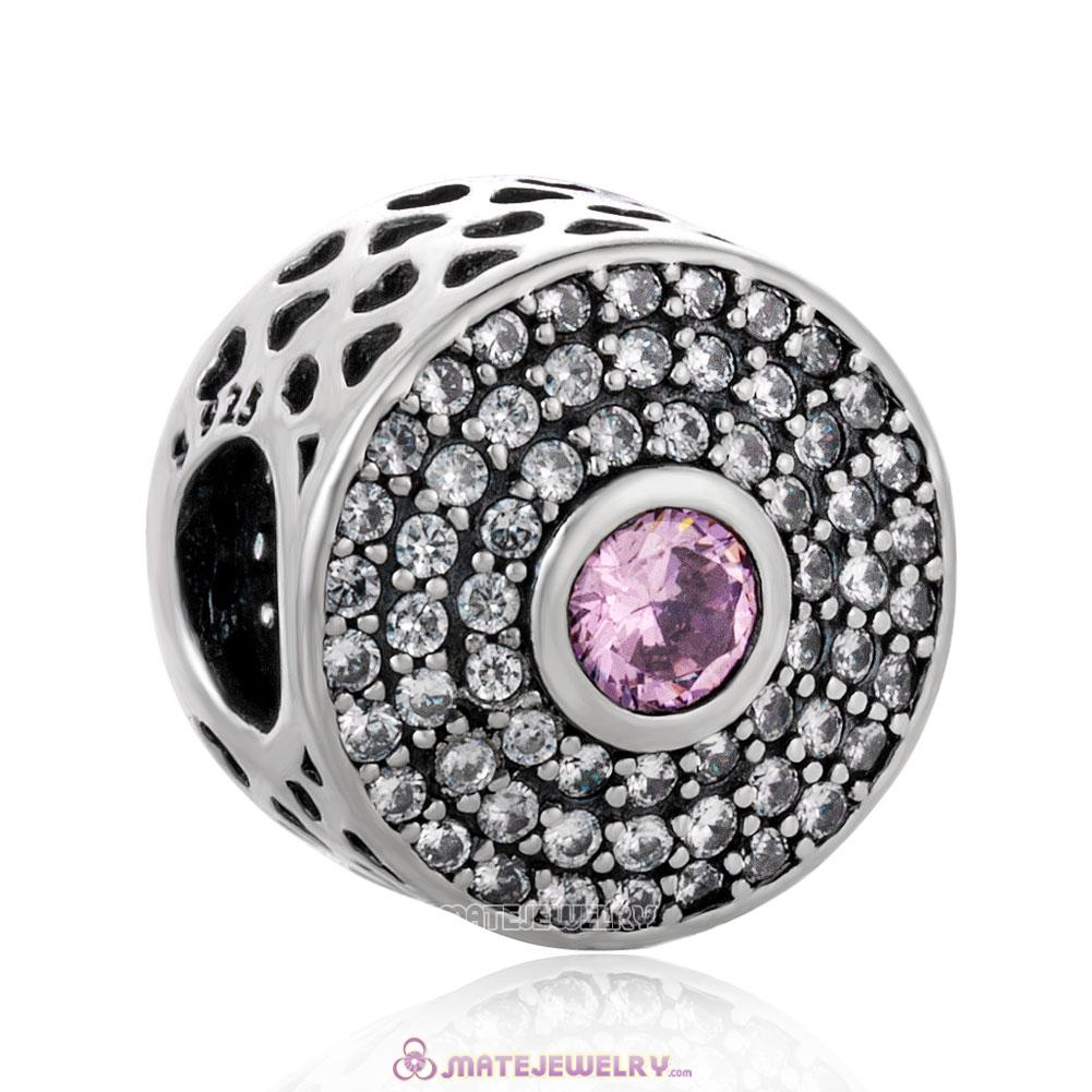 Radiant Splendor with Clear and Pink CZ Charm 