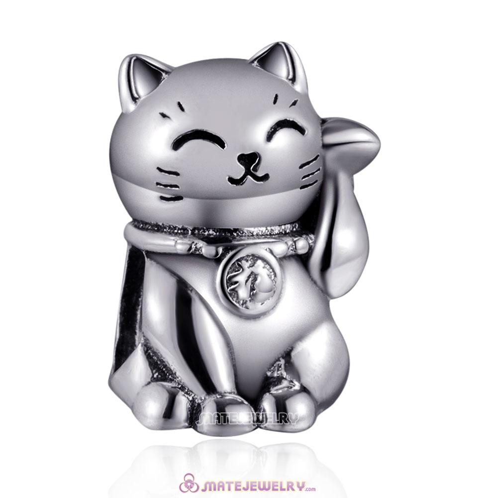 Silver Lucky Cat Charms