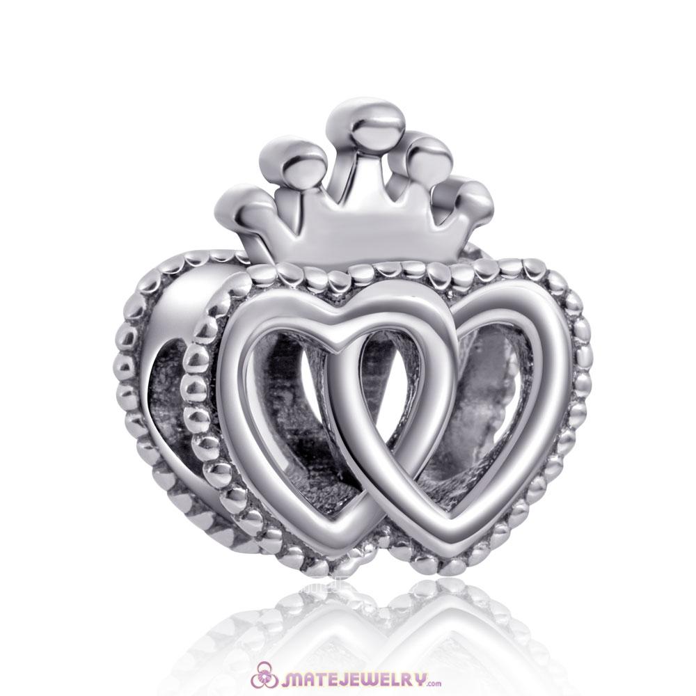 United Regal Hearts Charm Beads for Valentines Gift