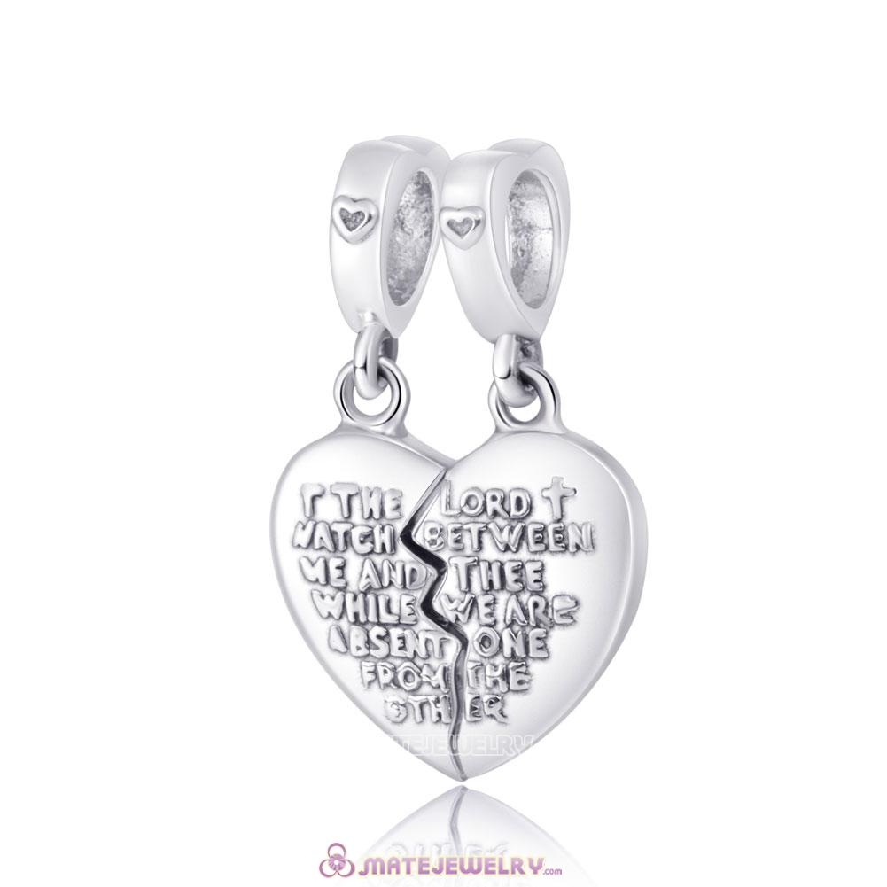 Piece of 925 Silver Watch Over Thee Scripture Prayer Dangle Charms