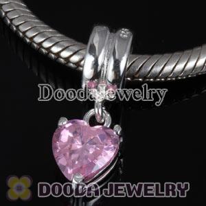 Sterling Silver Pink Heart Charm Beads