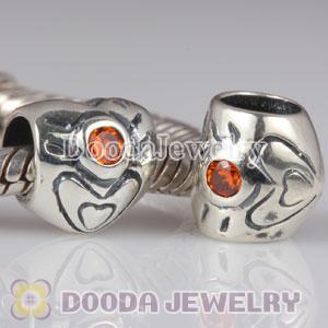 Largehole Jewelry Style Heart Charms with July Birthstone