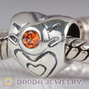 Largehole Jewelry Style Heart Charms with July Birthstone