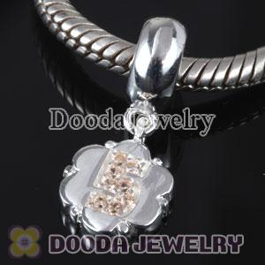European Style Digit Charms Dangle Number 5 Bead with CZ Stone