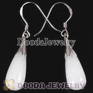 925 Sterling Silver Charm Drop Earring Dangle White Stone