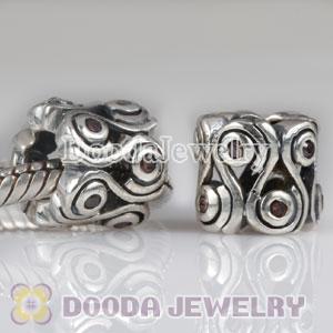 European Style Ocean Wave Coffee CZ Stone Charm Beads