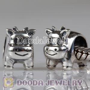 925 Sterling Silver Cow Beads fit on European Largehole Jewelry Bracelet