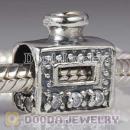 Sterling Silver Scent Bottle Charm Beads with Cubic Zirconia suit European Largehole Jewelry Bracelet