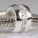 925 Sterling Silver Beads with Clear Stone fit European Largehole Jewelry Bracelet