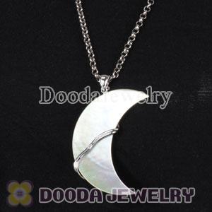 Sterling Silver Flower with CZ Stone Shell Pendant fit European Necklace