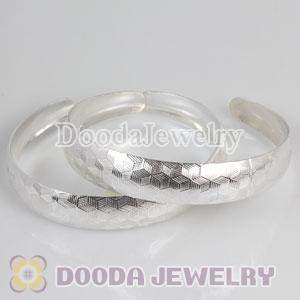 Engrave Pattern 13mm Sterling Silver Bangle Bracelet