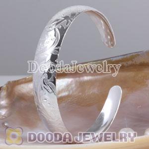 Engrave Pattern 13mm Sterling Silver Bangle Bracelet