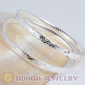 Engrave Pattern 5mm Sterling Silver Bangle Bracelet
