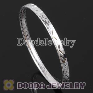 Engrave Pattern 5mm Sterling Silver Bangle Bracelet