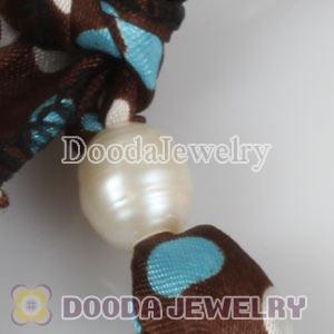 Wholesale Fashion Pearl Silk Cloth Knot Necklace
