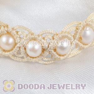 Fashion Hand Knitted Adjustable handmade Inspired Bracelet with Nature Freshwater Pearl