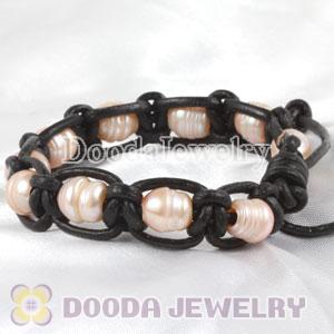 Wholesale Fashion Hand Knitted handmade Bracelet with Baroque Freshwater Pearl