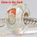 Painted Santa Claus Murano Glass fluorescent Beads 925 Sterling Silver European Compatible