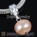 Sterling Silver Charms with 10mm Nature Freshwater Pearl fit European Largehole Jewelry Jewelry