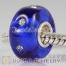 lampwork glass beads with Crystal 925 sterling silver core suit European style jewelry