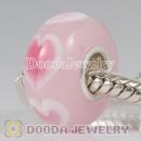 lampwork glass heart beads 925 sterling silver core suit European style jewelry