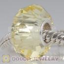 Yellow Murano Glass Faceted Bead 925 silver core suit European Largehole Jewelry Bracelet