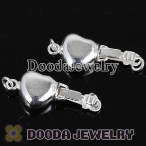 Fishhook Pearl Clasp Heart 8X16mm Sterling Silver