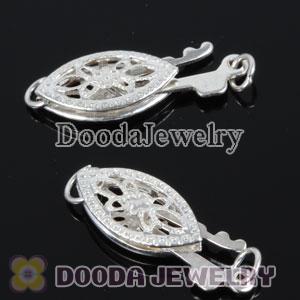 Fishhook Pearl Clasp Filigree Oval 5.5X13mm Sterling Silver