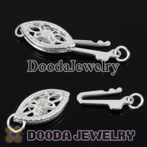 Fishhook Pearl Clasp Filigree Oval 5.5X13mm Sterling Silver