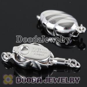 Fishhook Pearl Clasp Rhodium Plated 8X16mm Sterling Silver