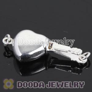 Fishhook Pearl Clasp Smooth Heart 10X16mm Sterling Silver