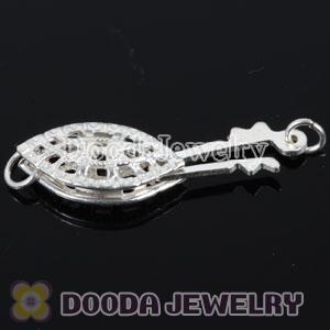 Fishhook Pearl Clasp Filigree Oval 6X15mm Sterling Silver