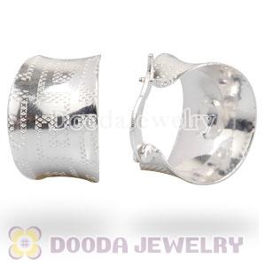 Sterling Silver Flower Pattern Hoop Earrings