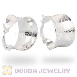 Sterling Silver Flower Pattern Hoop Earrings